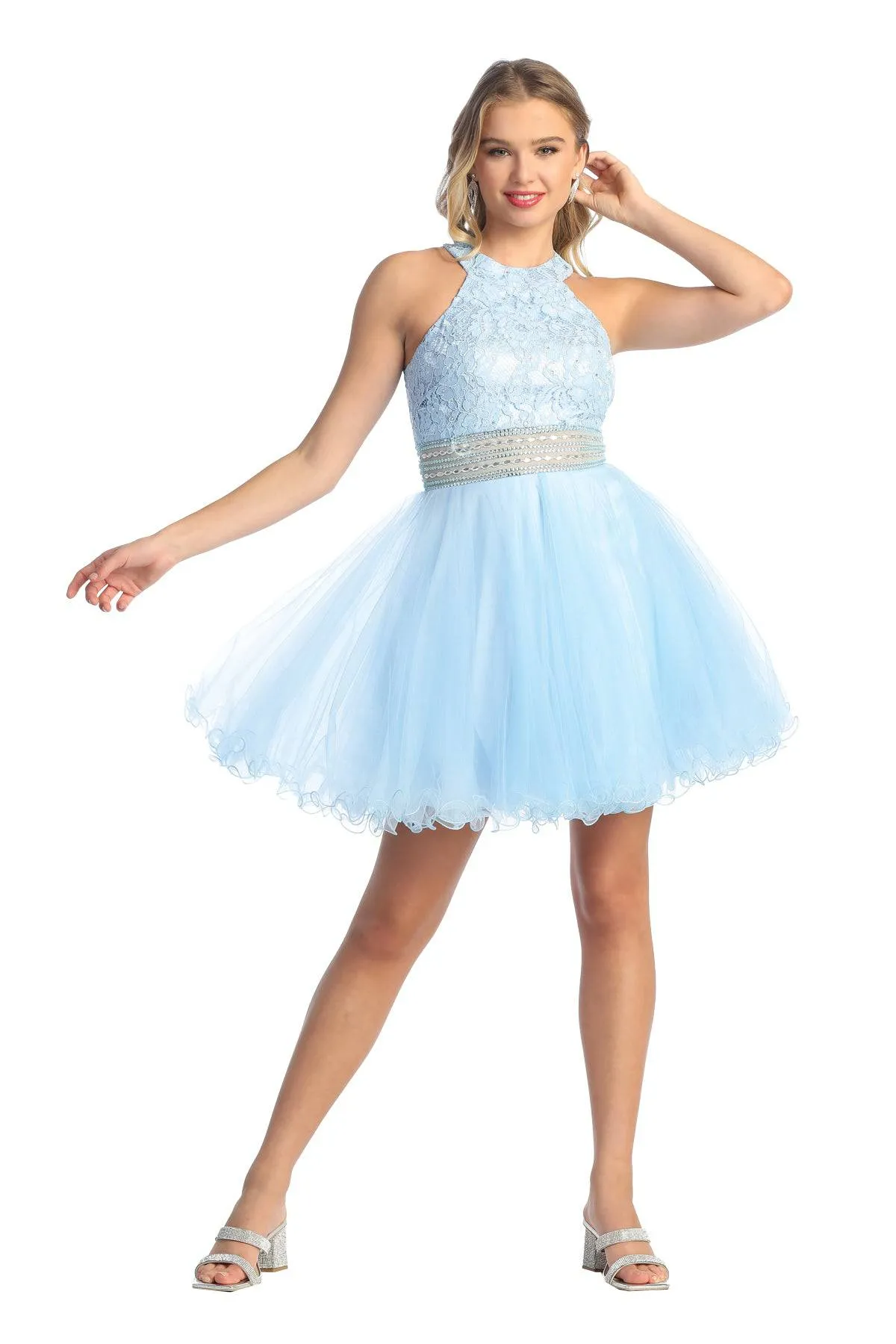 Cindy Collection 1447 Short Halter Grade 8 Grad Dress