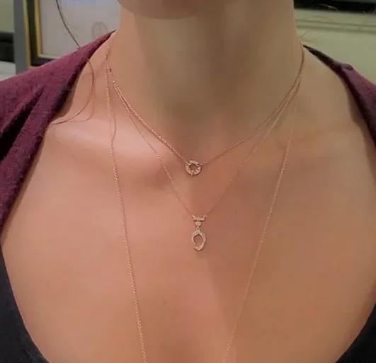 Dainty Diamond and Rose Gold Necklace With Bar and Bezel - available on special order