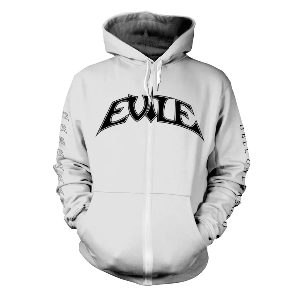 Evile "Hell Unleashed" White Zip Hoodie