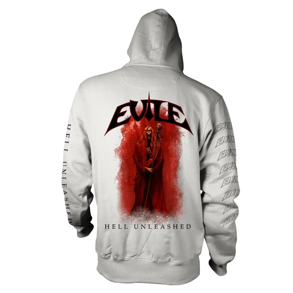 Evile "Hell Unleashed" White Zip Hoodie