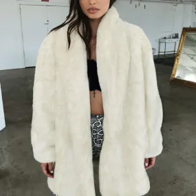 Fashion Faux Fur Long Sleeve Warm Women's Outwear
