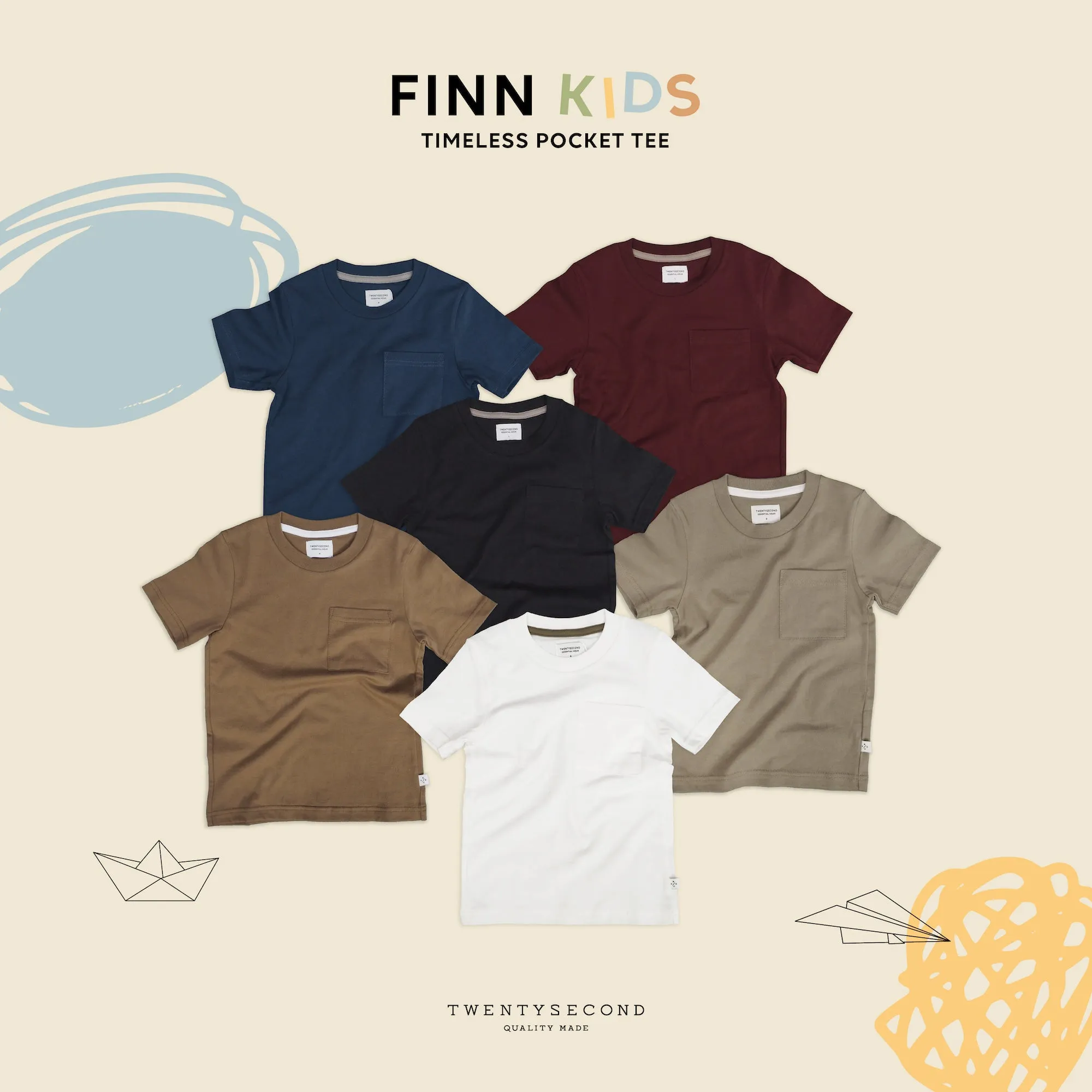 FINN KIDS POCKET TEE - NAVY