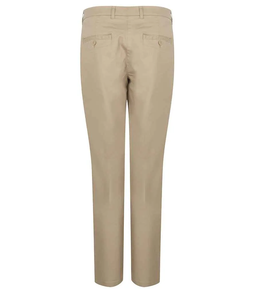 Henbury Ladies Stretch Chino Trousers | Stone