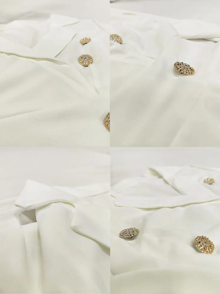 Long Sleeve V Neck Button Mini Dresses