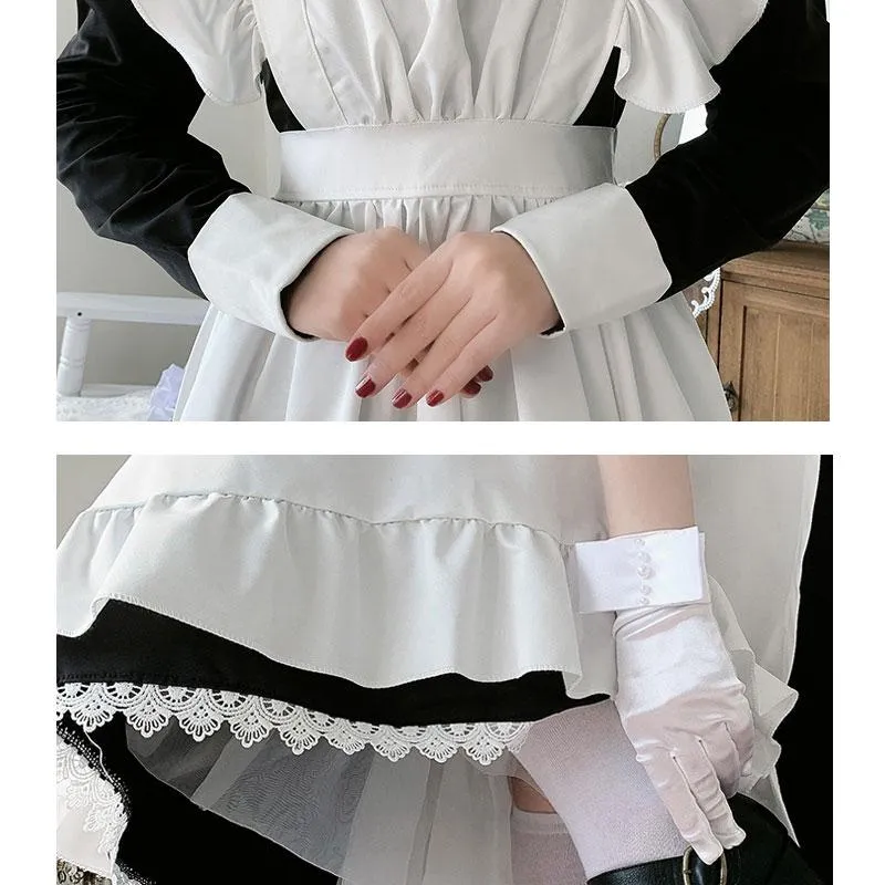 Maid Outfit Cute Uniform Long Sleeve And Short Sleeve Cosplay Costume