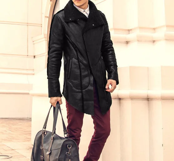 Men's Autumn/Winter  PU Leather Long Jacket
