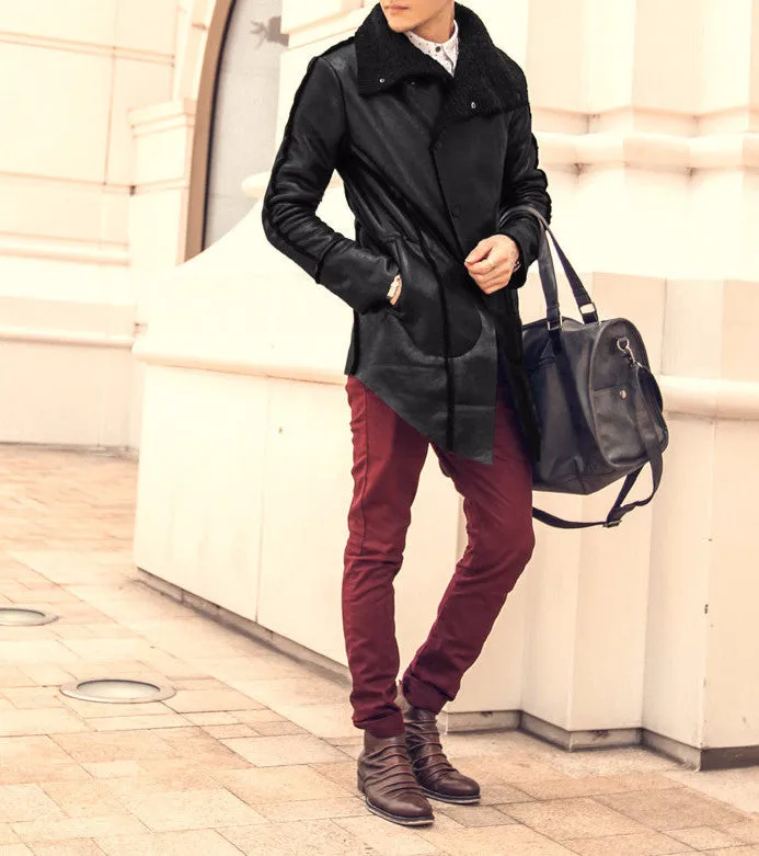 Men's Autumn/Winter  PU Leather Long Jacket