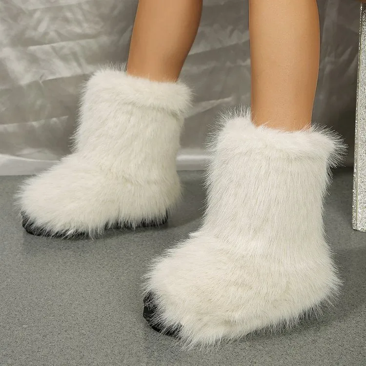 Mid-tube Furry Boots