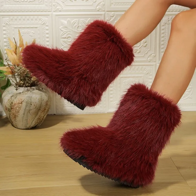 Mid-tube Furry Boots
