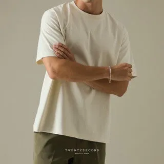 RELAXCOOL SEAMLESS OVERSIZED TEE - BEIGE