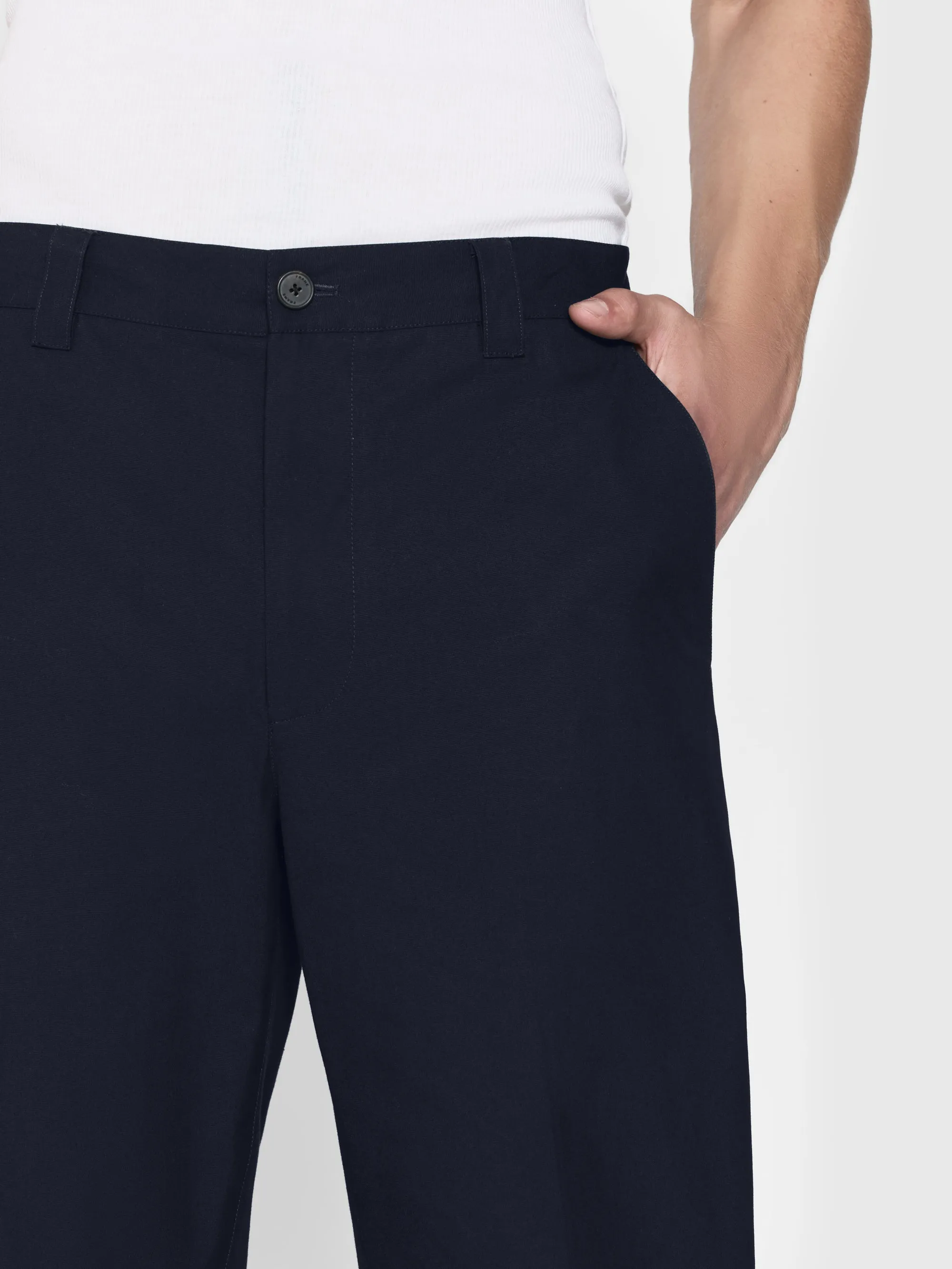 Straight Leg Chino Trousers -- Dark Navy