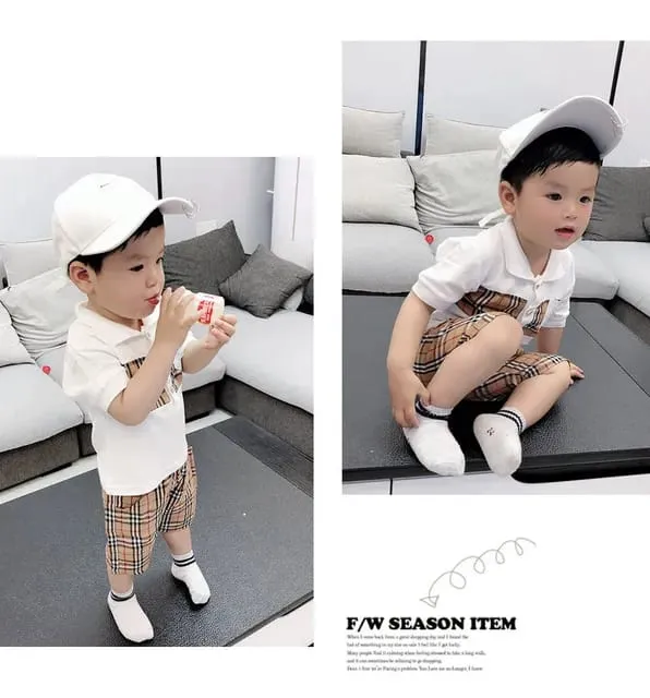 Summer Casual Fashion Plaid Top & Shorts Sets 2-3Y 276975
