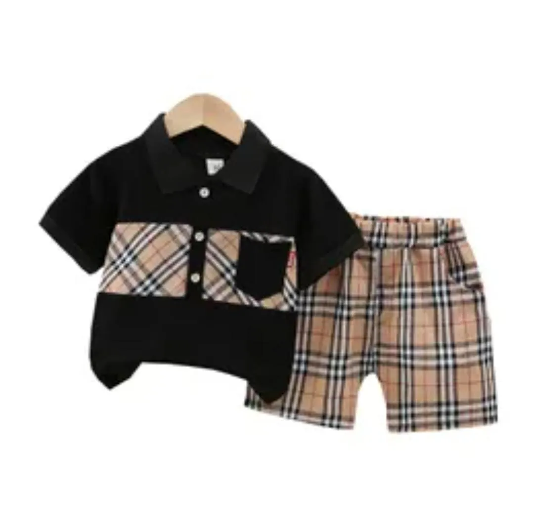 Summer Casual Fashion Plaid Top & Shorts Sets 2-3Y 276975