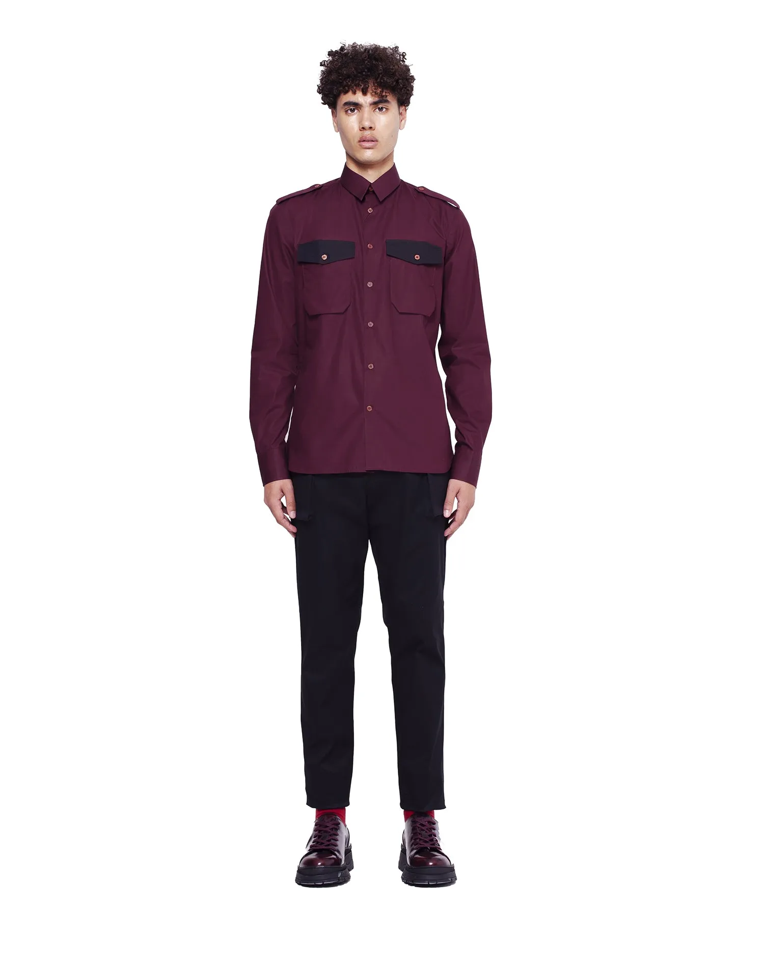 Twill Trousers with 3D Pockets - Black