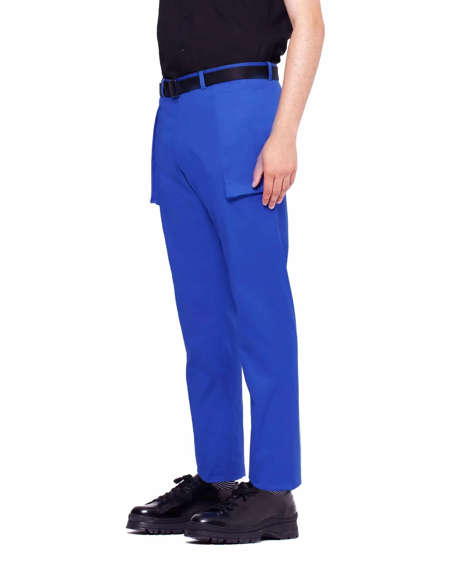 Twill Trousers with 3D Pockets - Blue