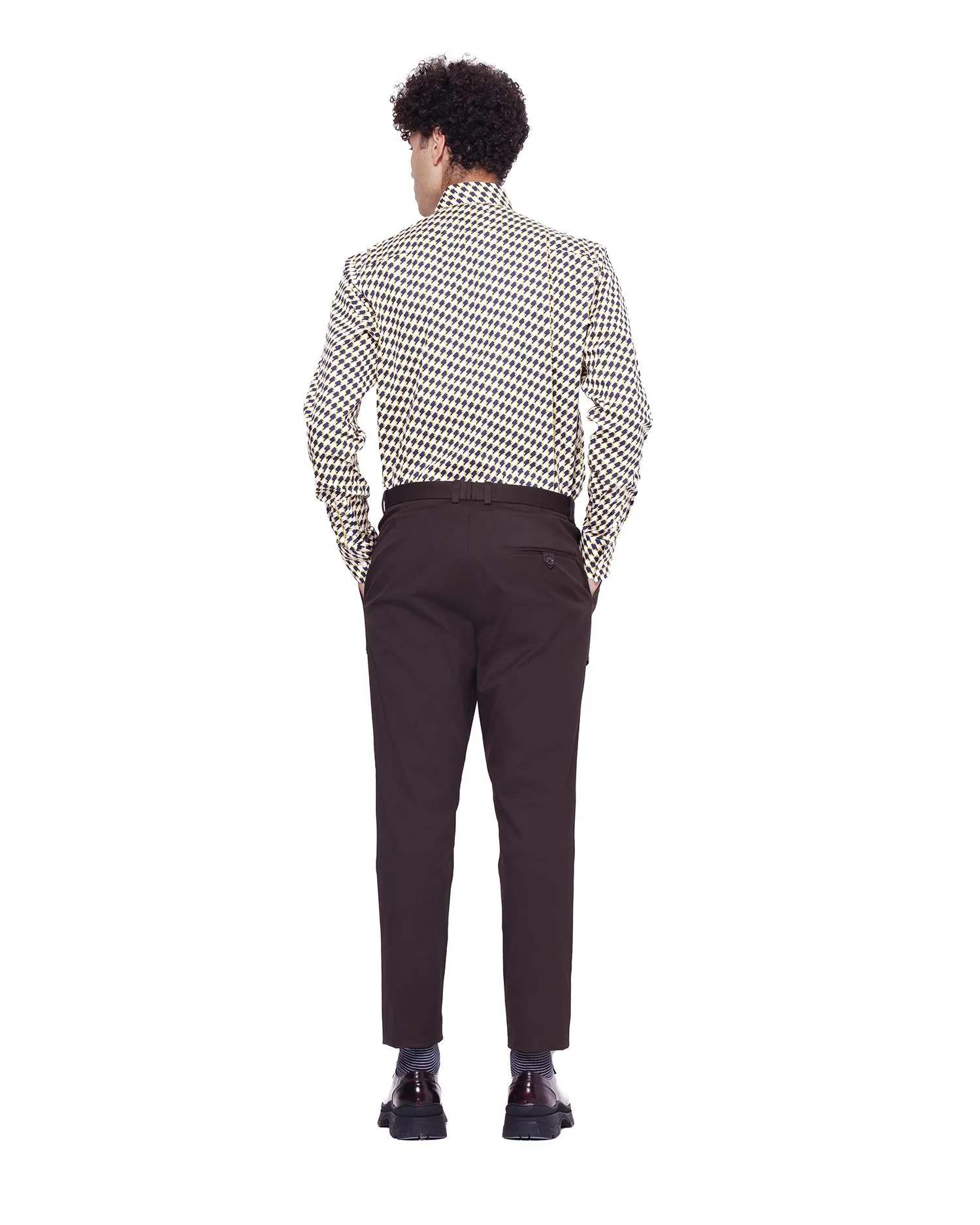 Twill Trousers with 3D Pockets - Chocolate